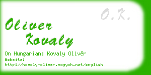 oliver kovaly business card